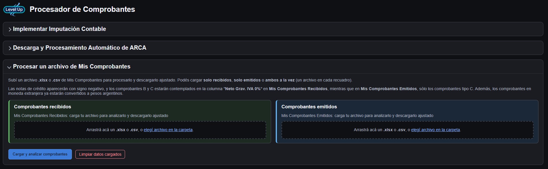 Procesamiento de comprobantes